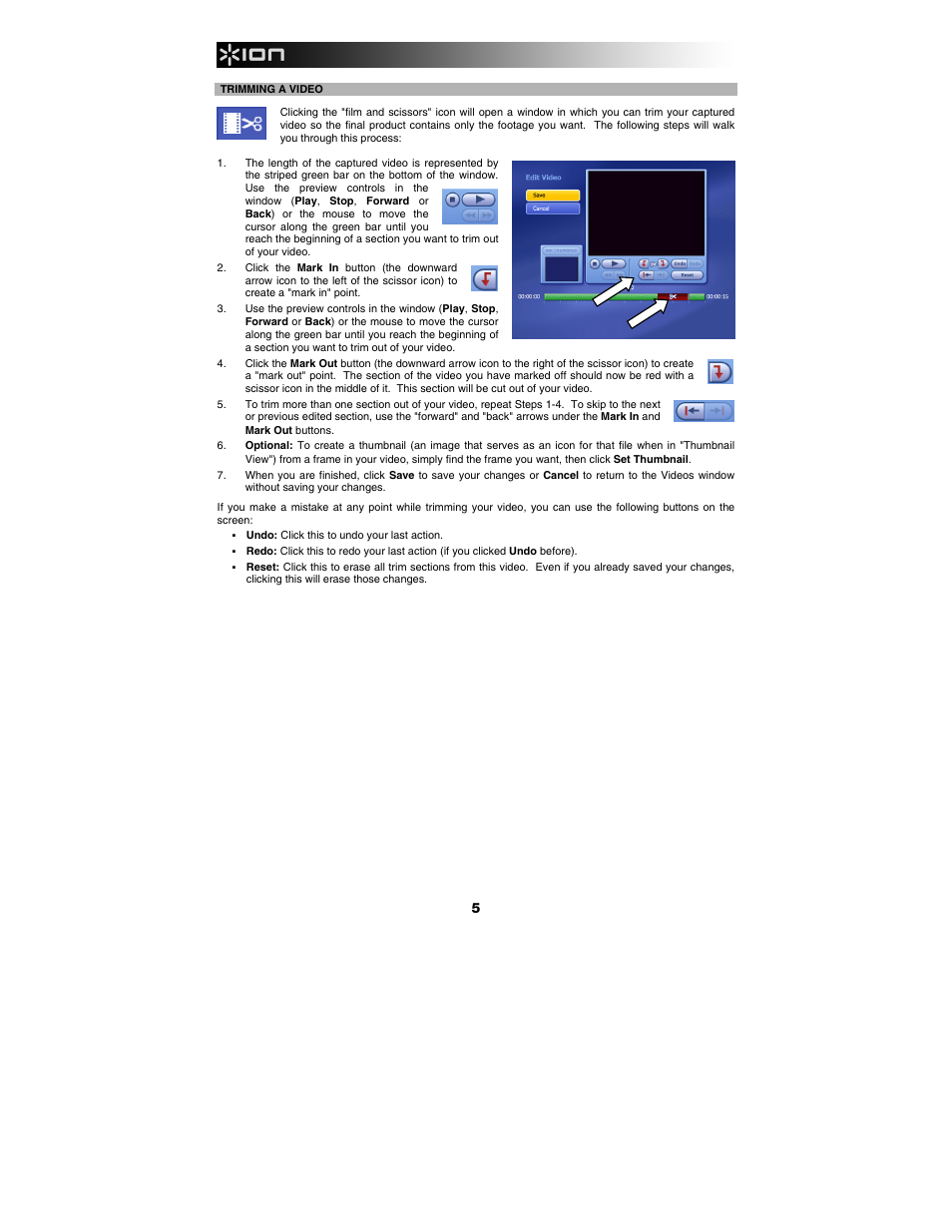 Trimming a video | ION Audio Video 2 PC User Manual | Page 6 / 10