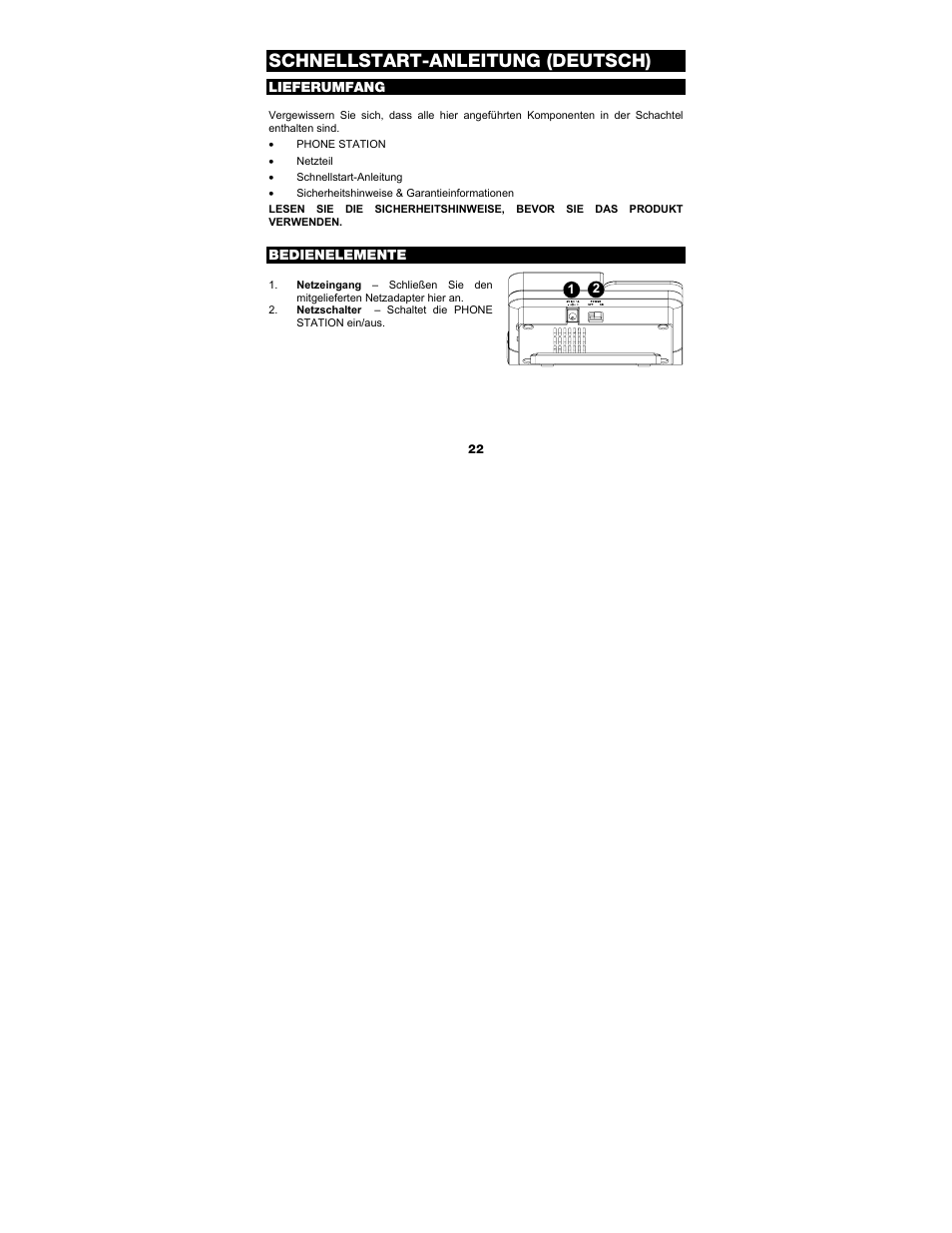Schnellstart-anleitung (deutsch) | ION Audio Phone Station User Manual | Page 22 / 32