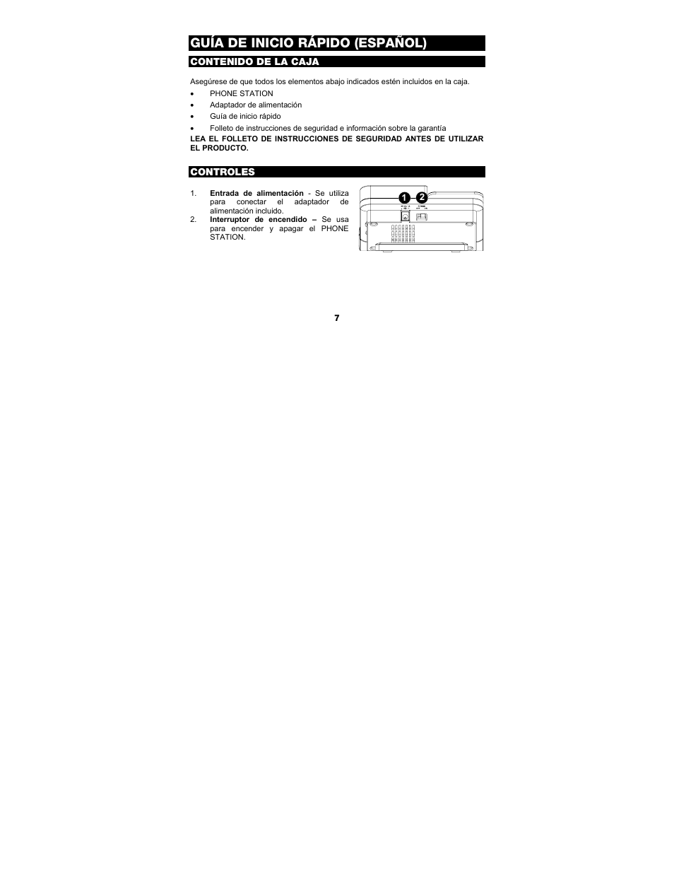 Guía de inicio rápido (español) | ION Audio Phone Station User Manual | Page 7 / 32