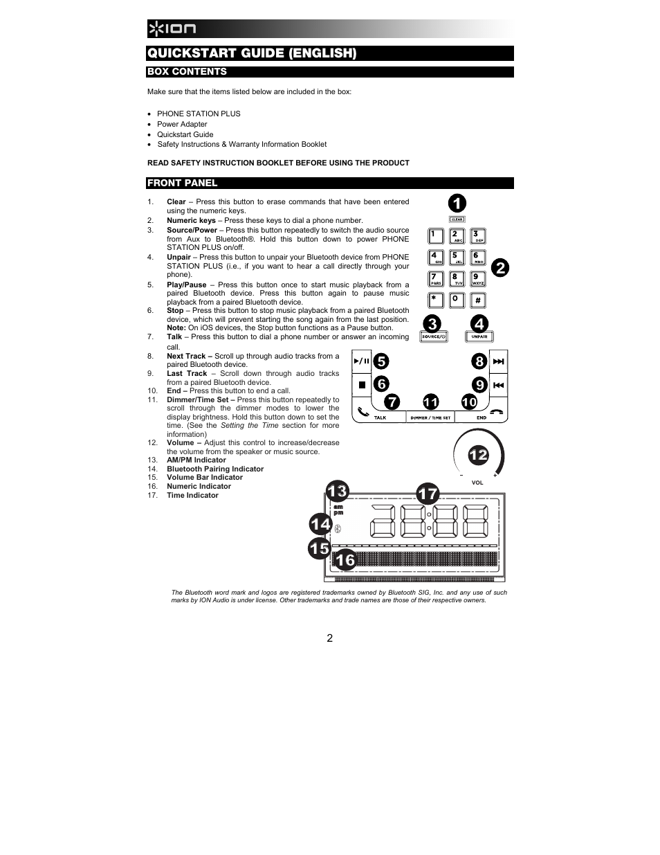 ION Audio Phone Station Plus User Manual | Page 2 / 20