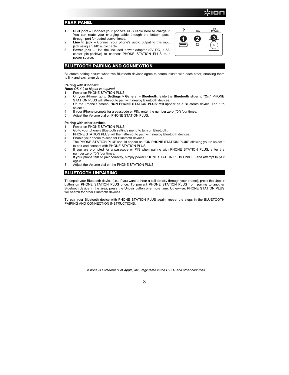 ION Audio Phone Station Plus User Manual | Page 3 / 20