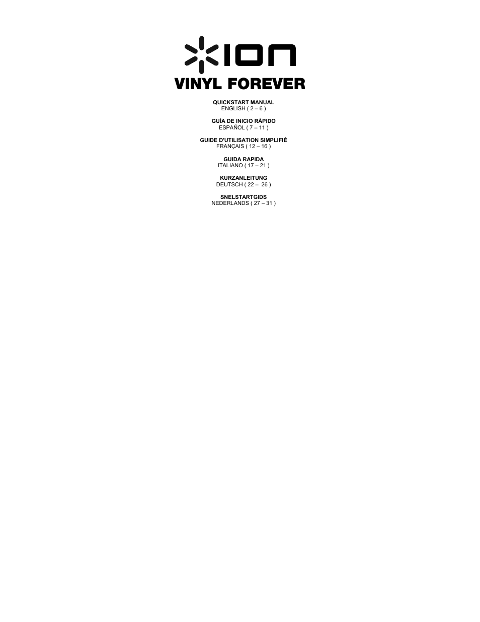 ION Audio Vinyl Forever User Manual | 32 pages