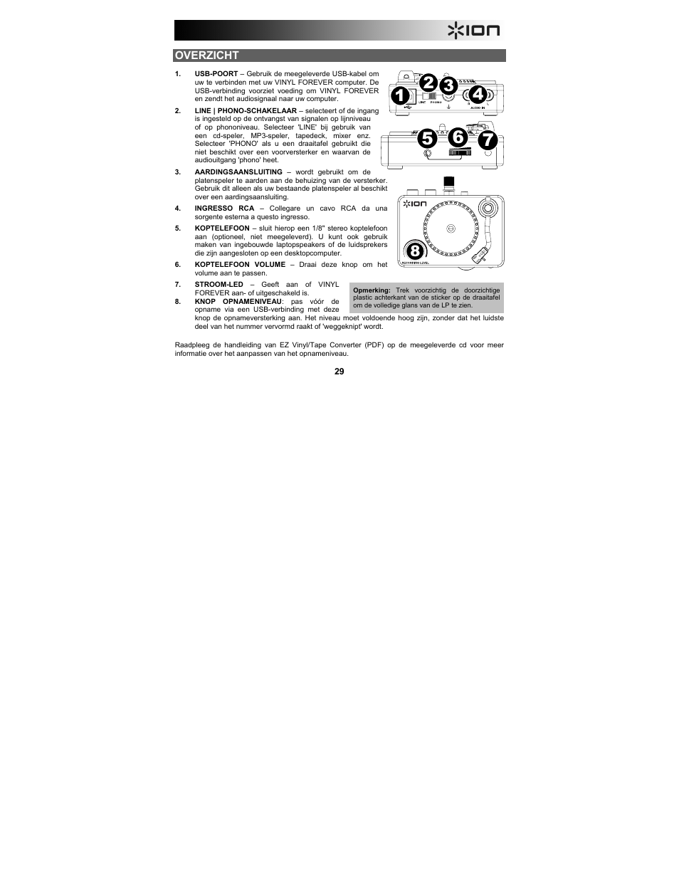 Overzicht | ION Audio Vinyl Forever User Manual | Page 29 / 32