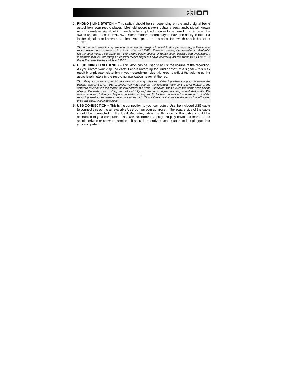 ION Audio U Record User Manual | Page 5 / 40