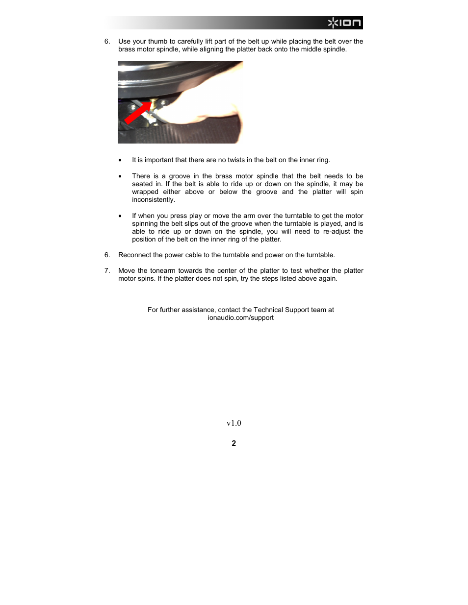 ION Audio Replacement Belt User Manual | Page 2 / 2