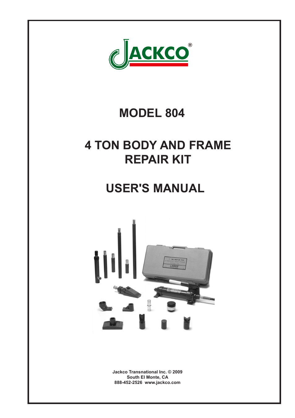 Jackco Model 8044 Ton Set User Manual | 10 pages