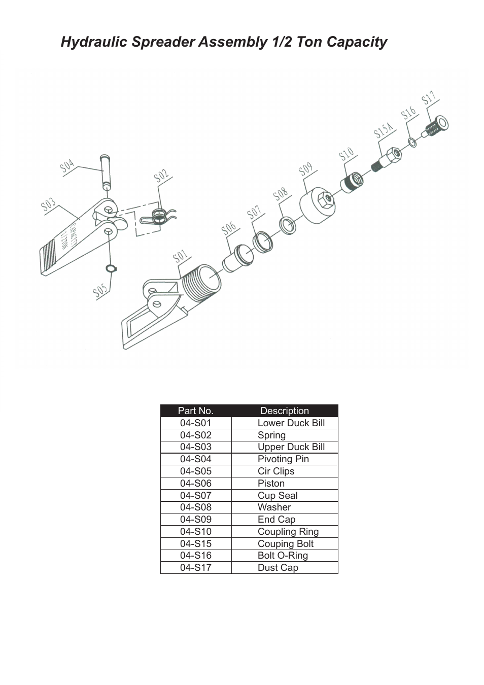 Hydraulic spreader assembly 1/2 ton capacity | Jackco Model 8044 Ton Set User Manual | Page 7 / 10