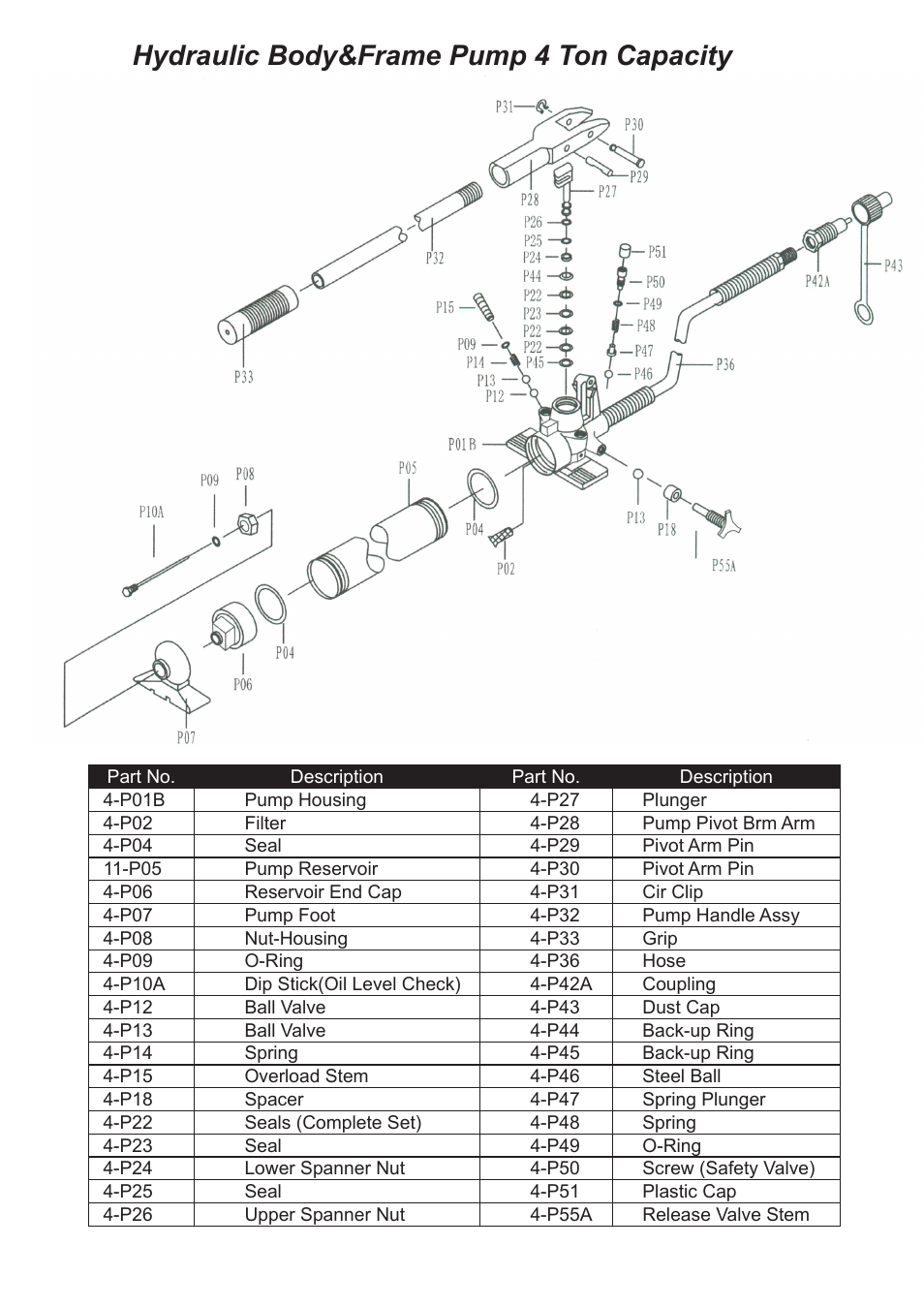 Hydraulic body&frame pump 4 ton capacity | Jackco Model 8044 Ton Set User Manual | Page 9 / 10