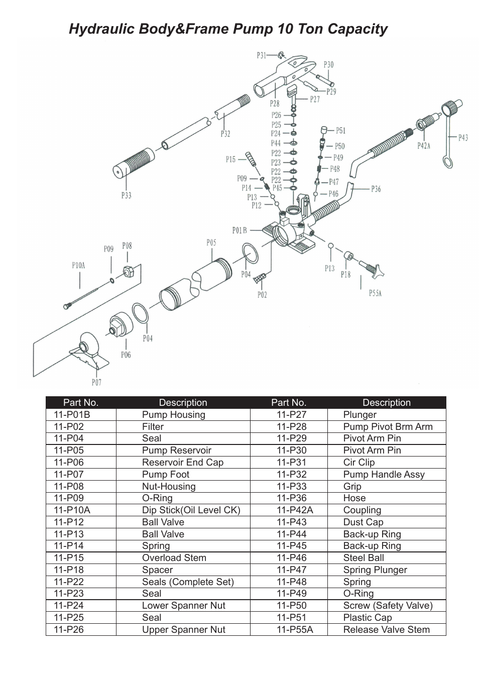 Hydraulic body&frame pump 10 ton capacity | Jackco Model 81110 Ton Set User Manual | Page 9 / 10