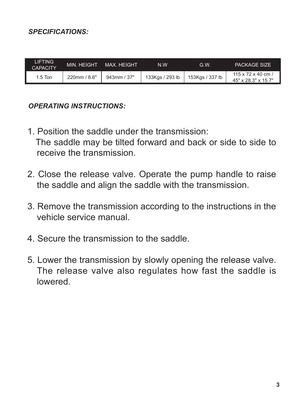 Jackco Model 770 User Manual | Page 3 / 8