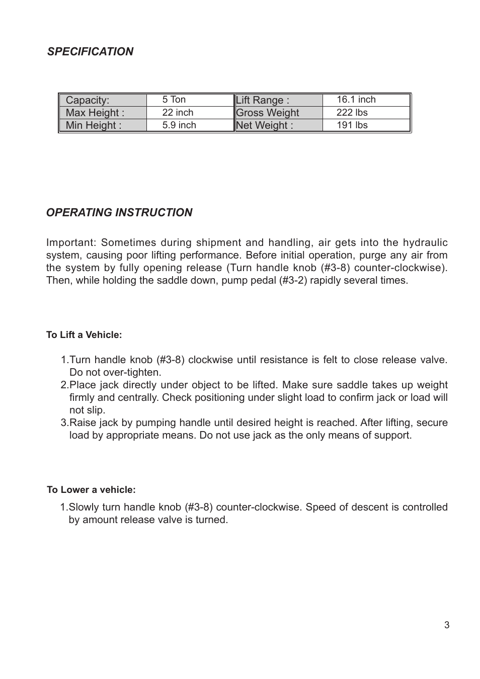 Jackco Model 65500 User Manual | Page 3 / 8