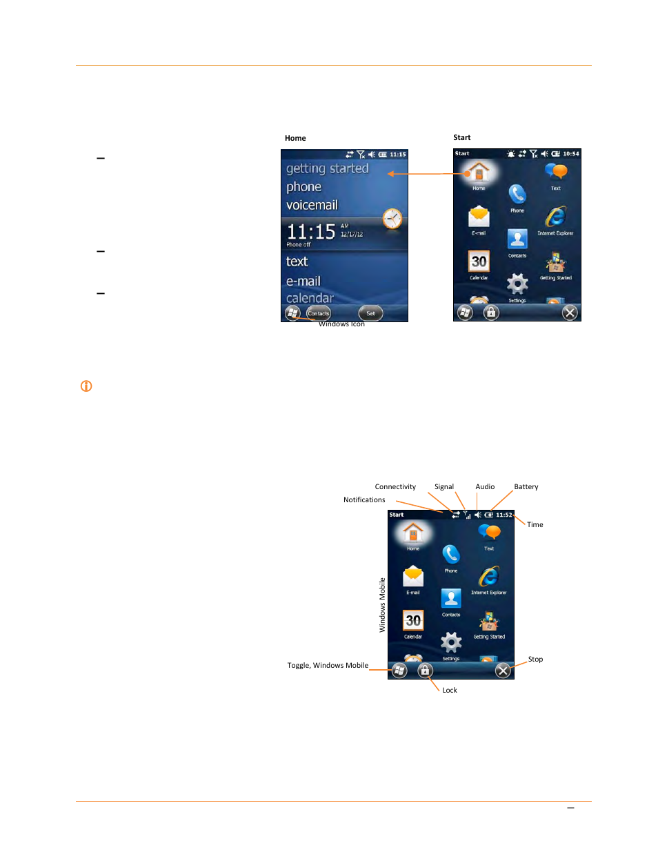 Getting started xt85 user manual, Fundamental navigation, Key status icons and controls | Janam XT85 User Manual | Page 14 / 84