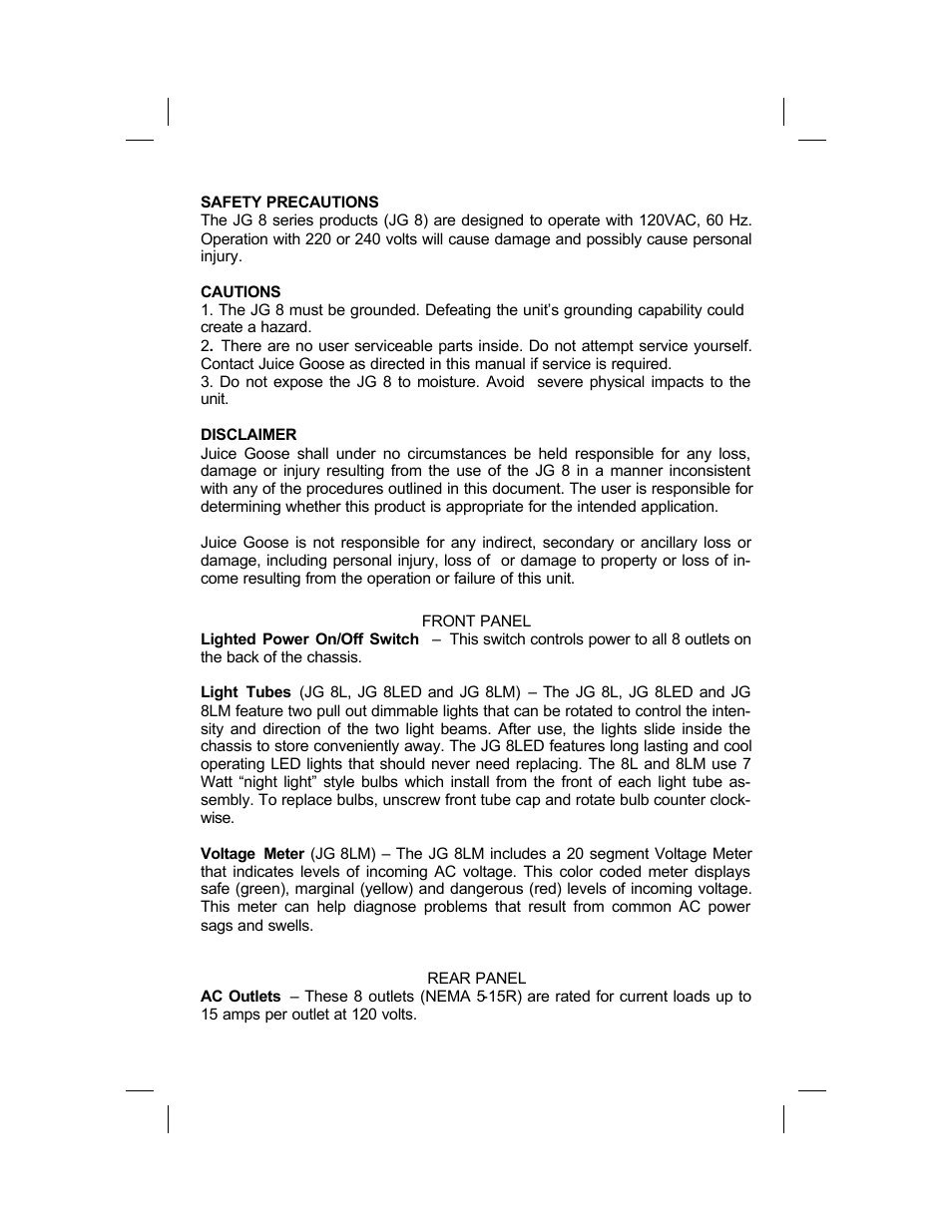 JuiceGoose JG 8 Series User Manual | Page 2 / 4