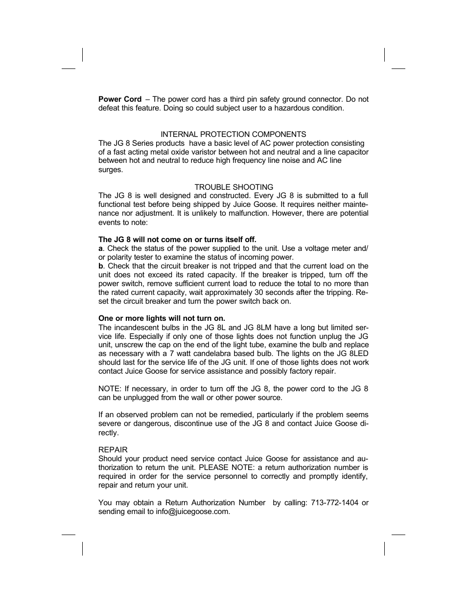 JuiceGoose JG 8 Series User Manual | Page 3 / 4