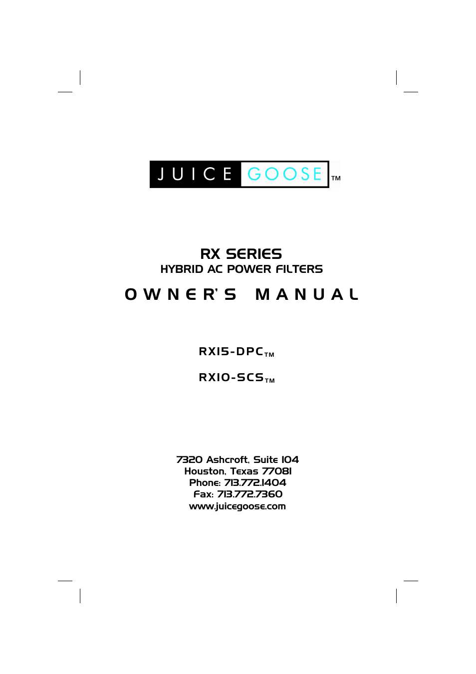 JuiceGoose RX15-DPC User Manual | 4 pages