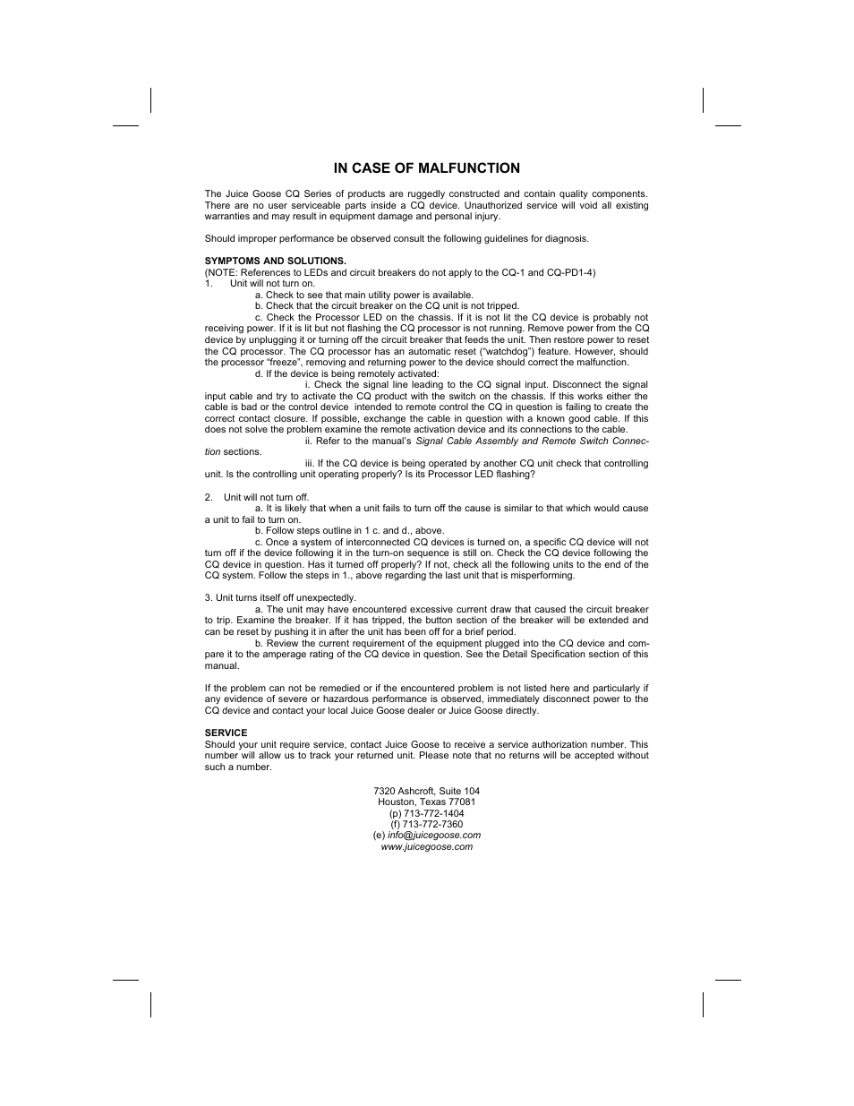 JuiceGoose CQ Series - Power Sequencers User Manual | Page 10 / 12