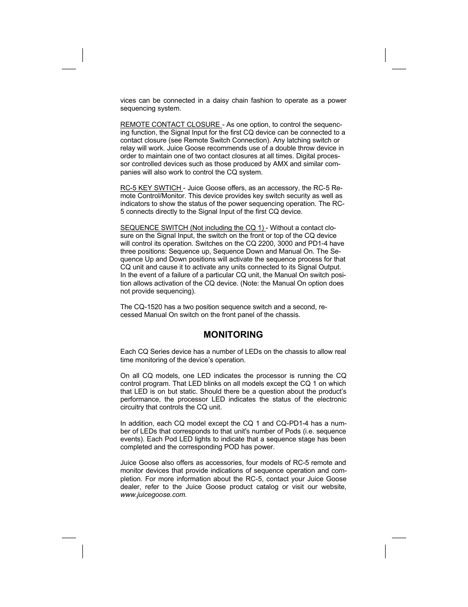 JuiceGoose CQ Series - Power Sequencers User Manual | Page 9 / 12