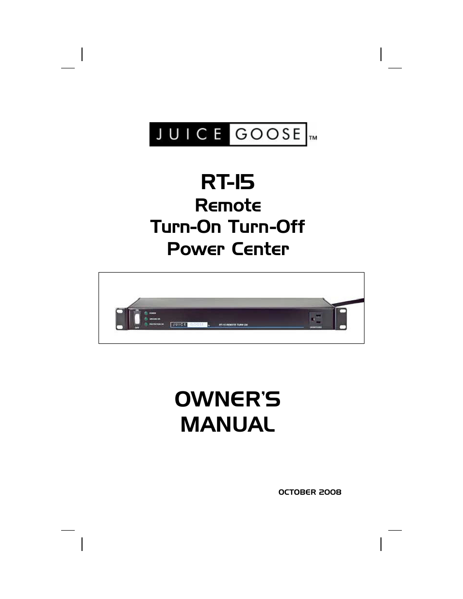 JuiceGoose RT-15 User Manual | 8 pages