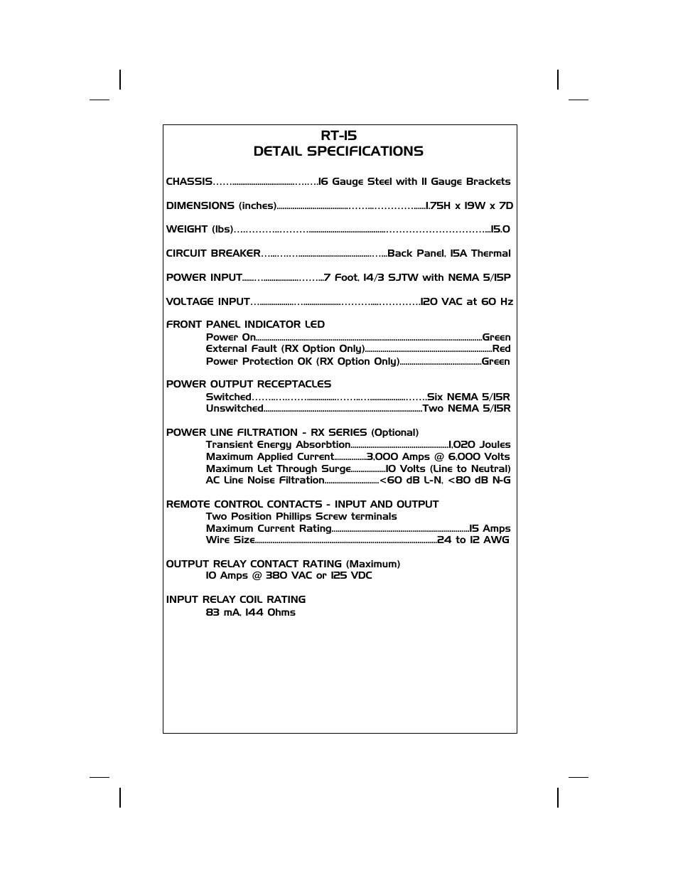 Rt-15 detail specifications | JuiceGoose RT-15 User Manual | Page 3 / 8