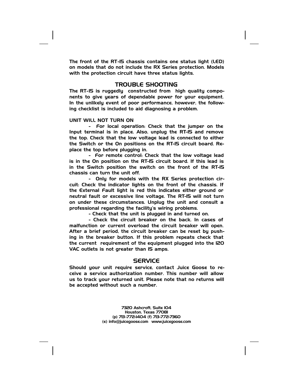 JuiceGoose RT-15 User Manual | Page 8 / 8