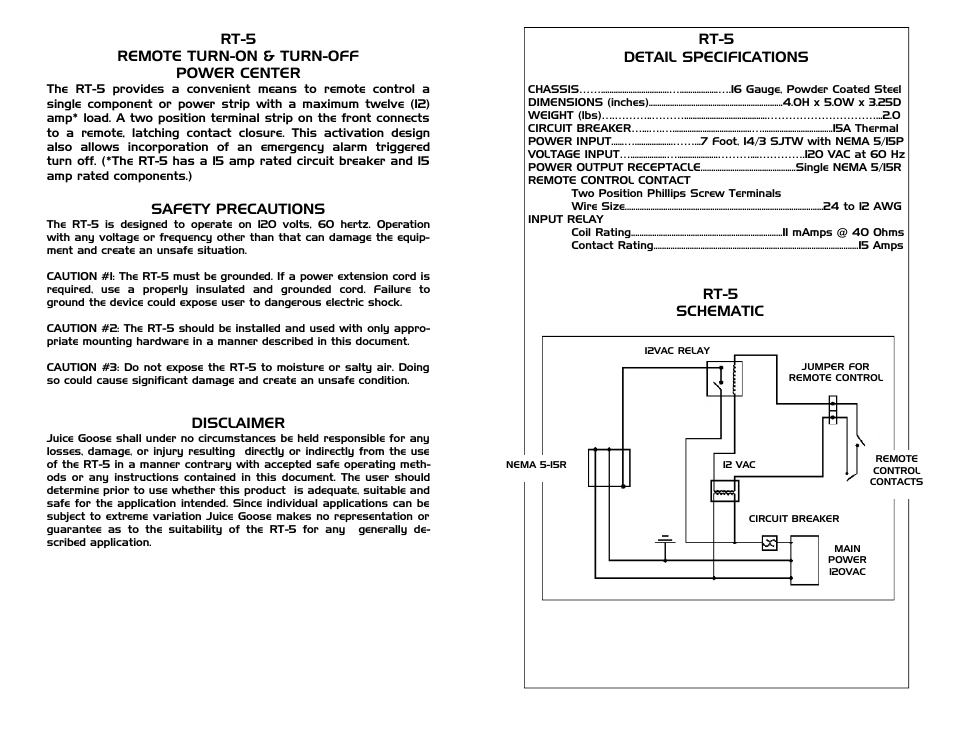 JuiceGoose RT-5 User Manual | Page 2 / 2