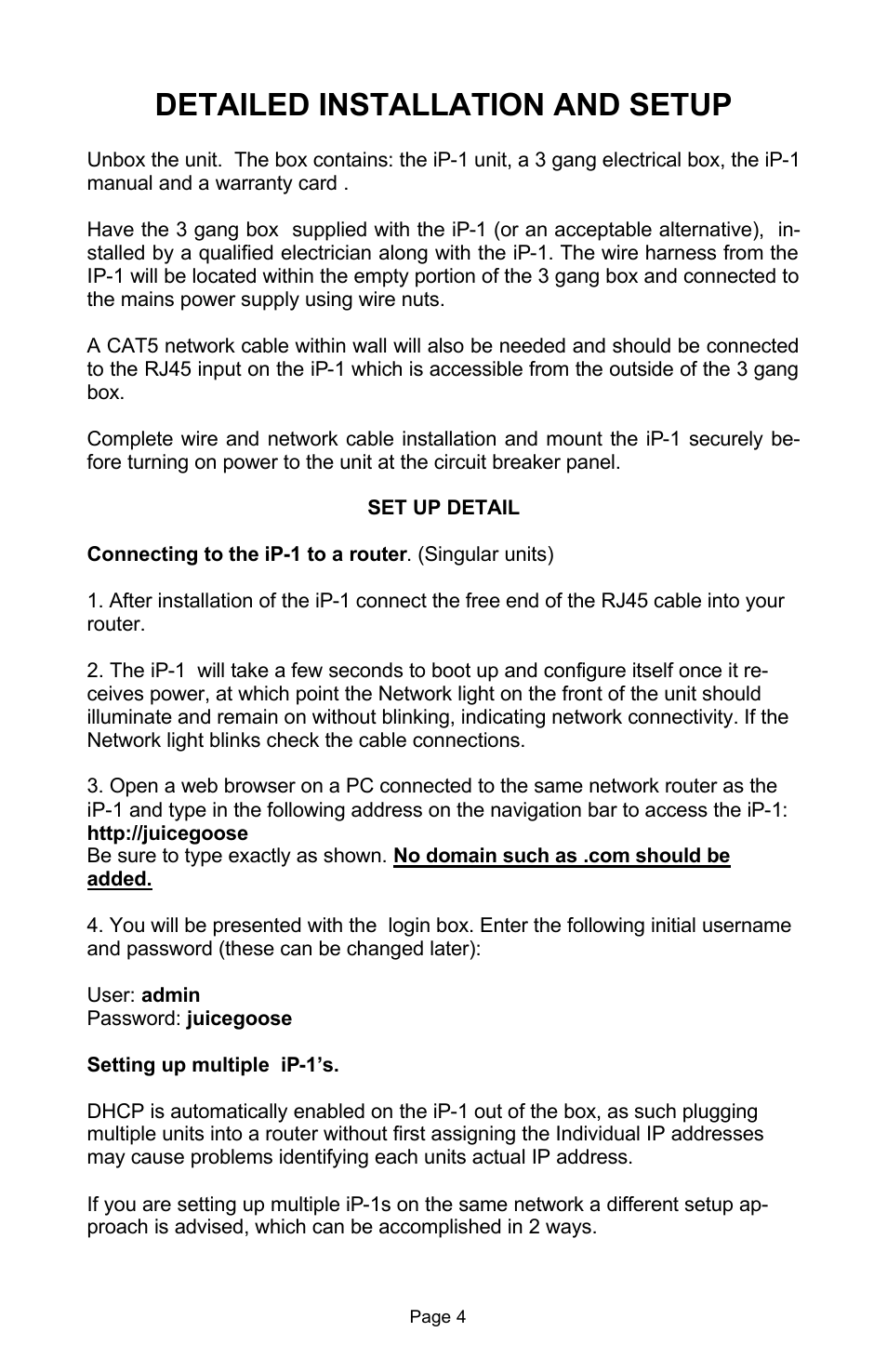 Detailed installation and setup | JuiceGoose iP 1 (Piwi) User Manual | Page 5 / 20
