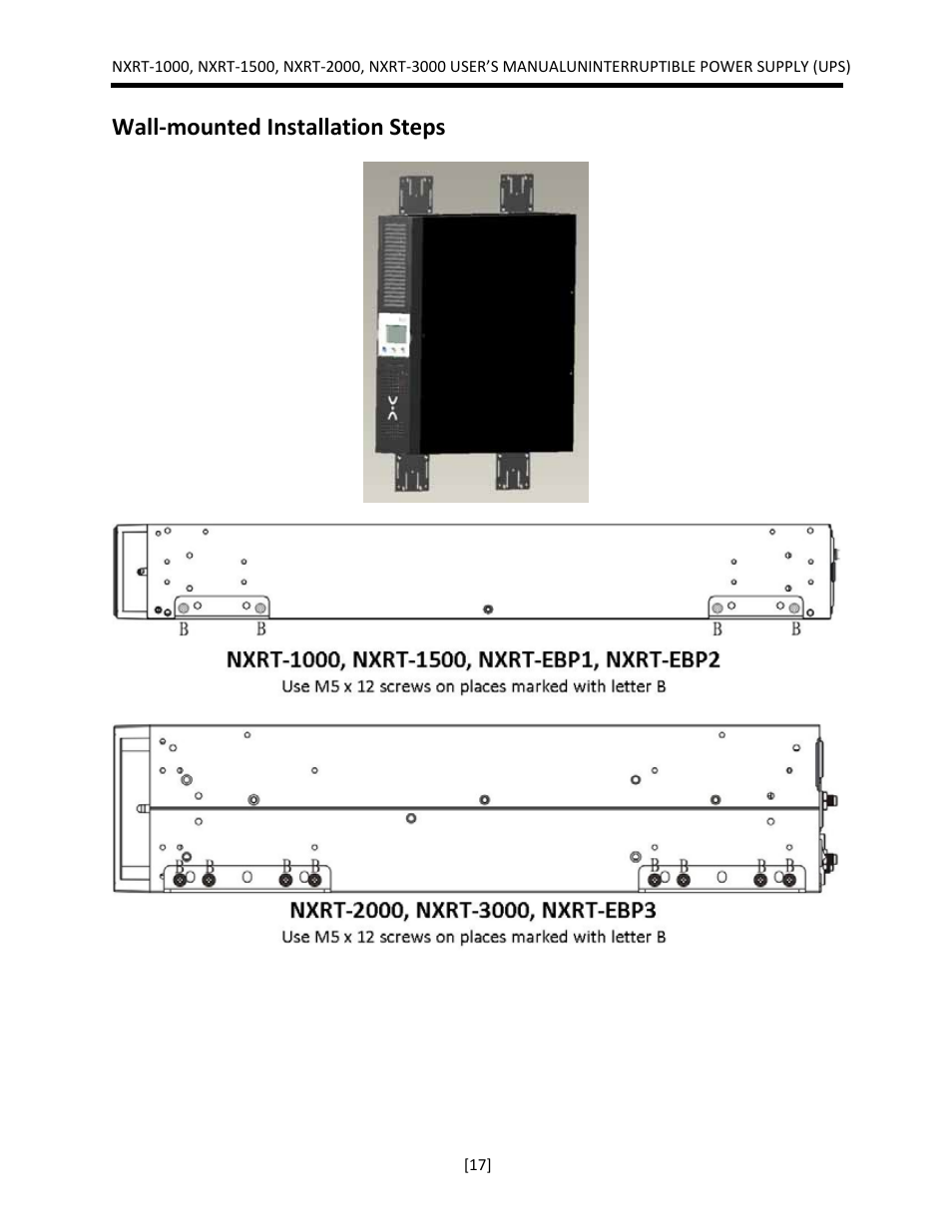 Wall‐mounted installation steps | JuiceGoose NXRT Series User Manual | Page 17 / 45