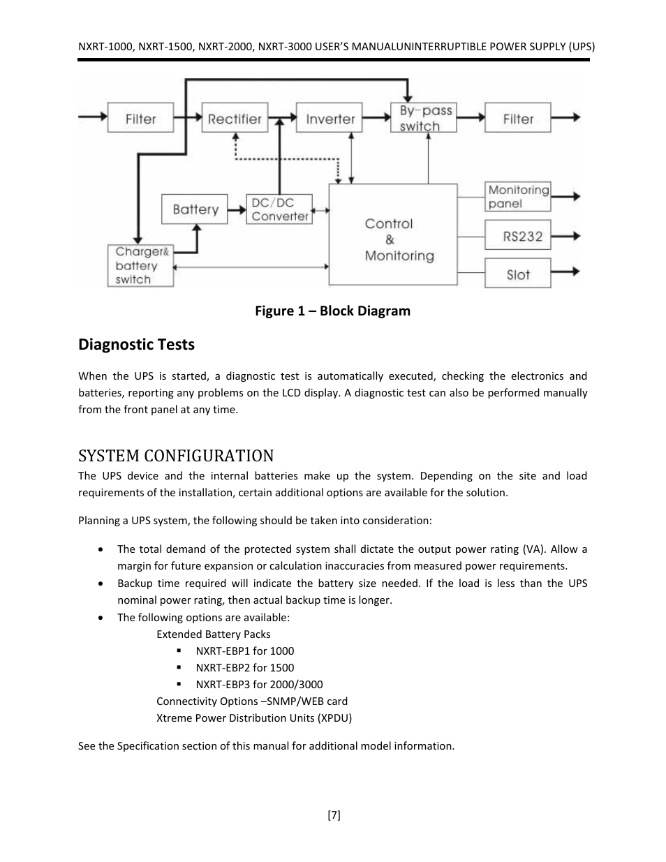 System configuration, Diagnostic tests | JuiceGoose NXRT Series User Manual | Page 7 / 45