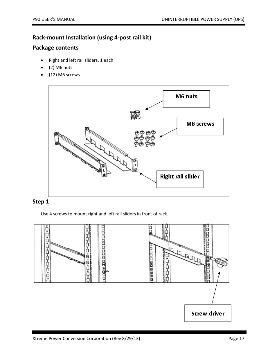 Rack-mount installation (using 4-post rail kit) | JuiceGoose P90 Series User Manual | Page 17 / 48