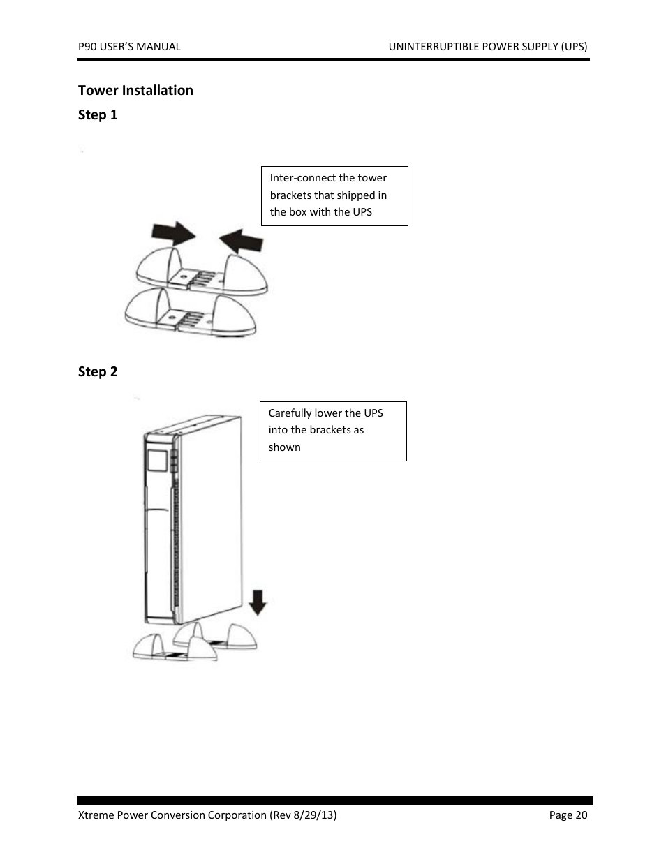 Tower installation | JuiceGoose P90 Series User Manual | Page 20 / 48