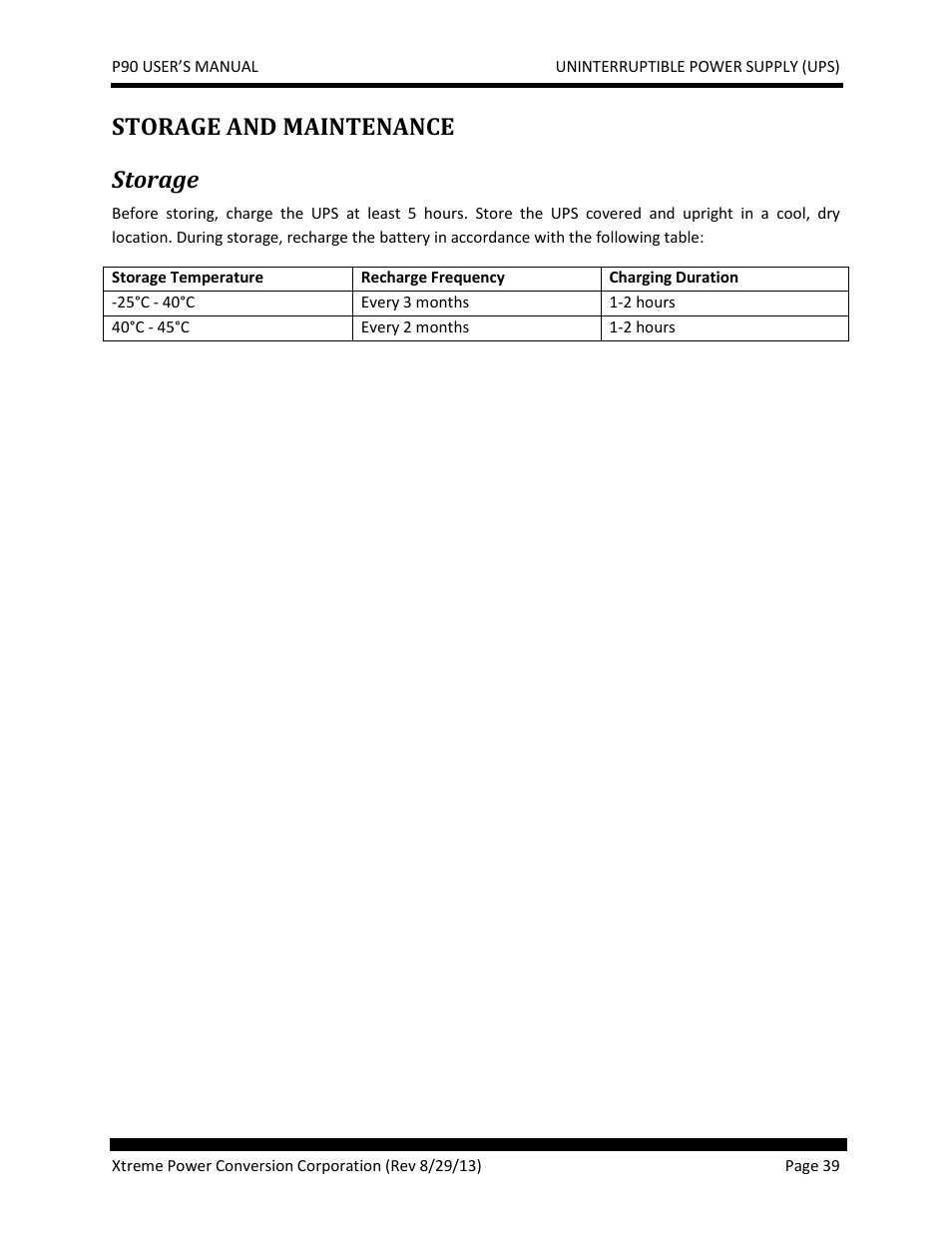 Storage and maintenance, Storage, Storage and maintenance storage | JuiceGoose P90 Series User Manual | Page 39 / 48