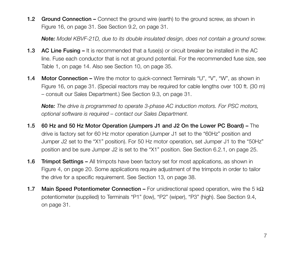 KB Electronics KBVF-23P User Manual | Page 7 / 45