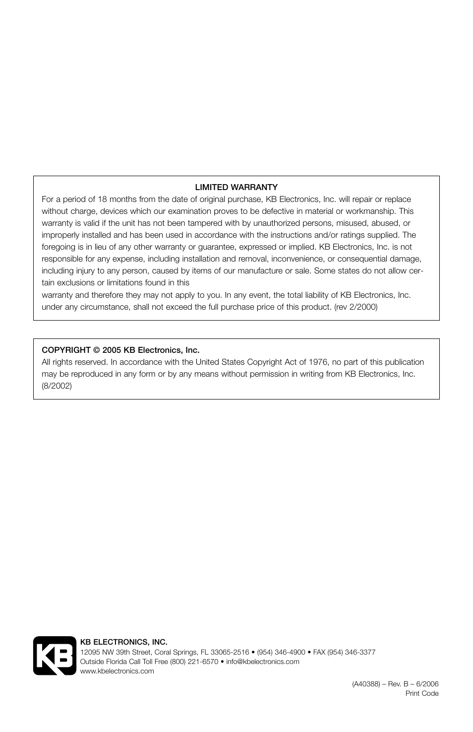 KB Electronics KBVF-48 User Manual | Page 28 / 29