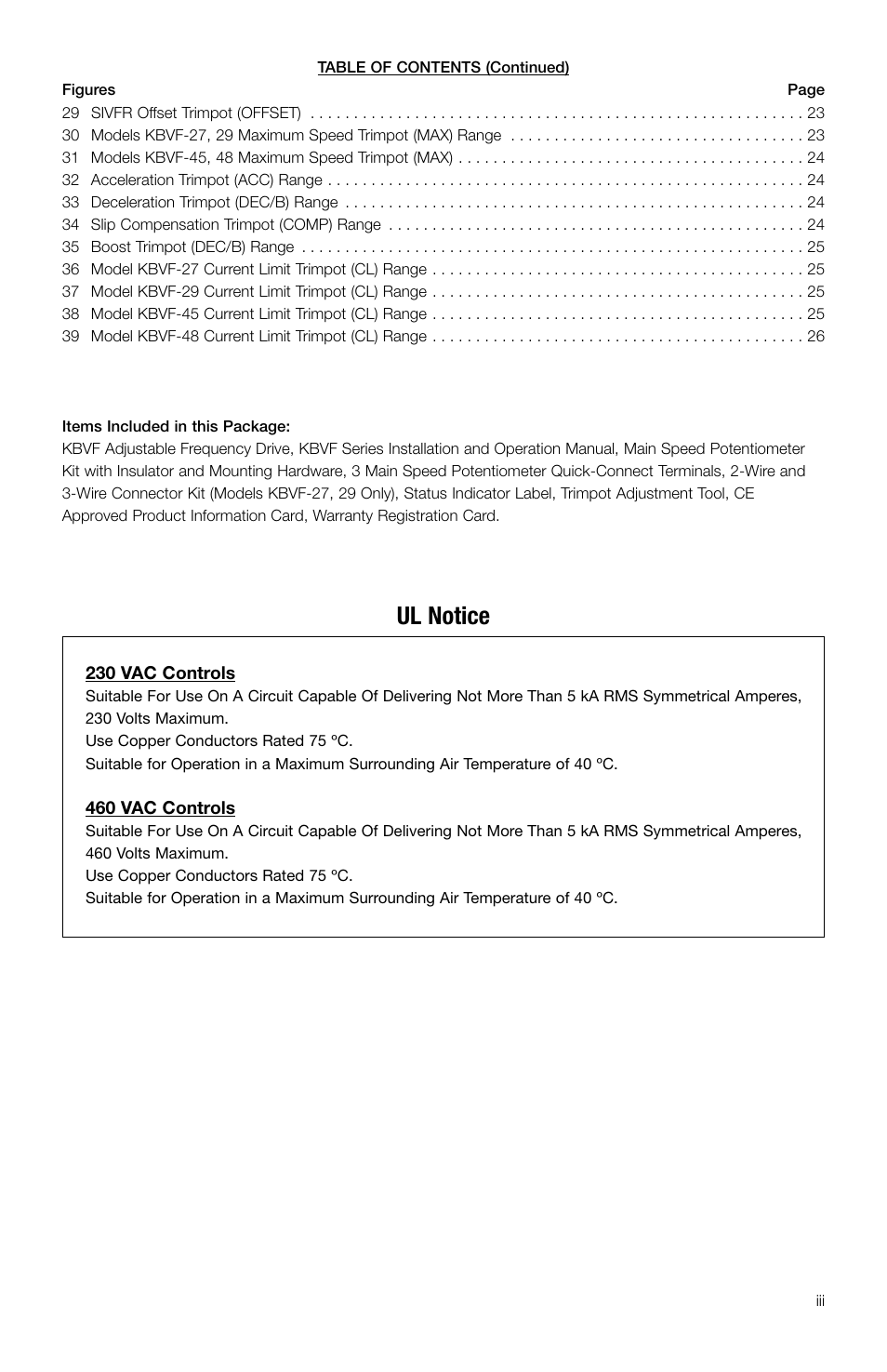 Ul notice | KB Electronics KBVF-48 User Manual | Page 3 / 29