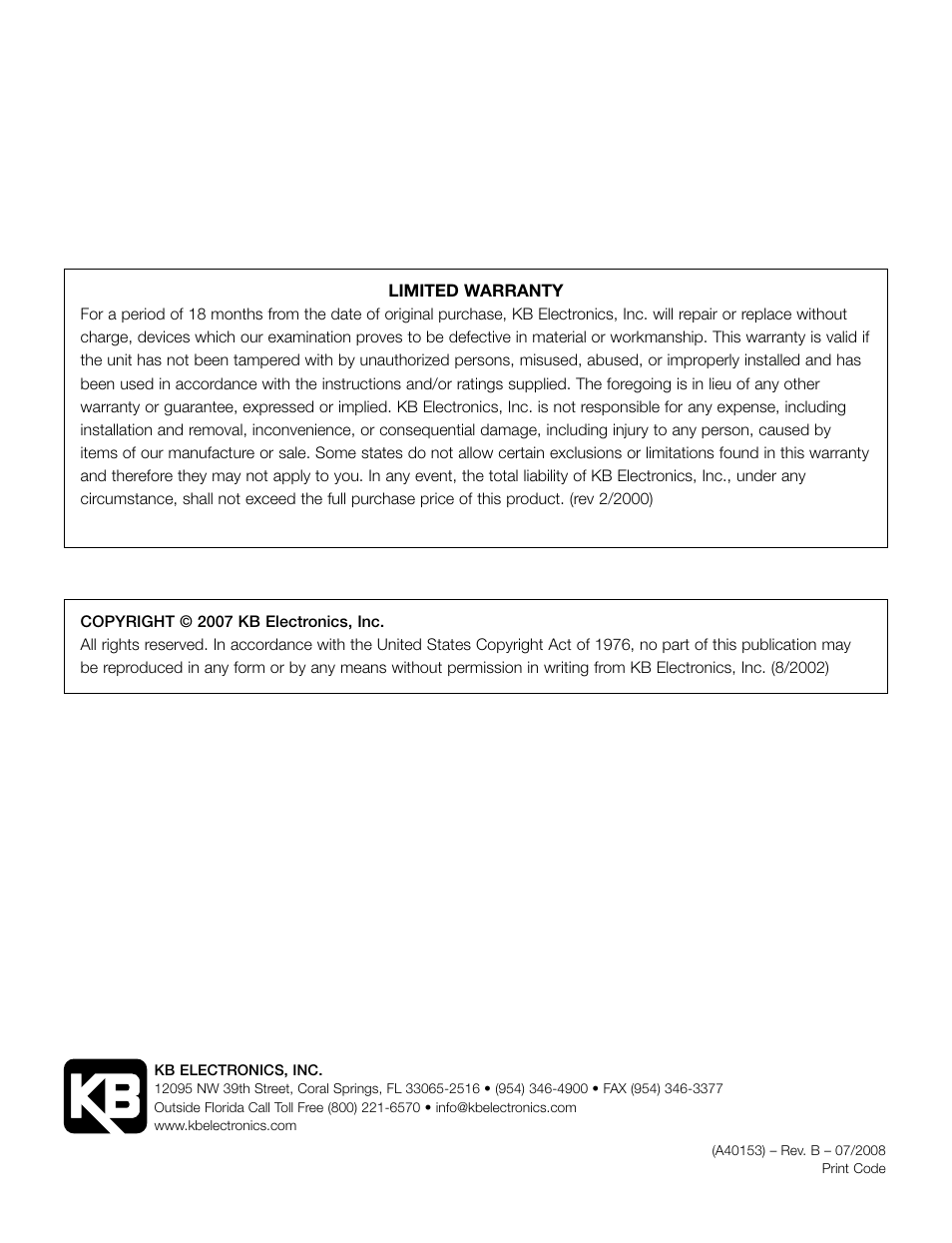 KB Electronics KBMA-24DF User Manual | Page 24 / 25