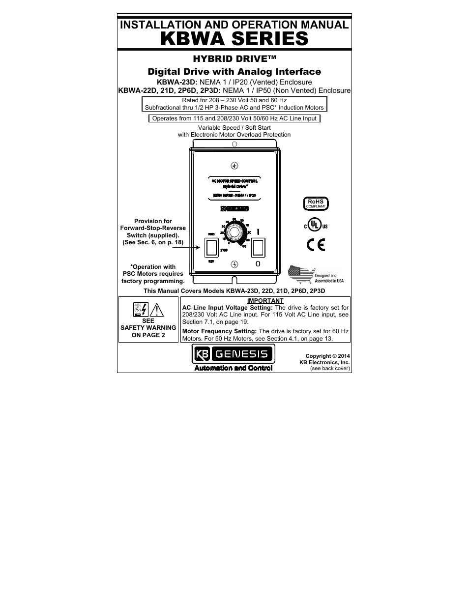 KB Electronics KBWA-23D User Manual | 36 pages