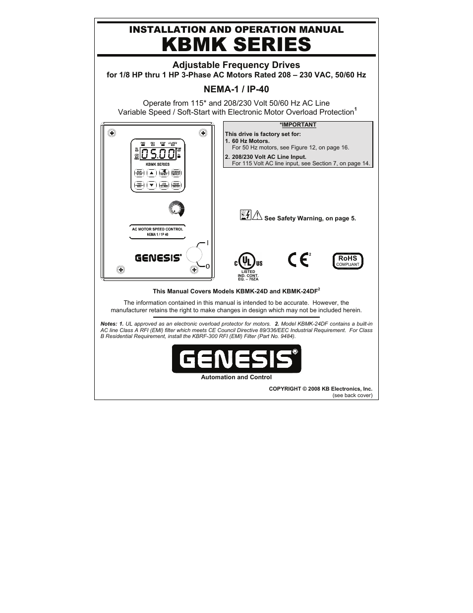 KB Electronics KBMK-24DF User Manual | 53 pages