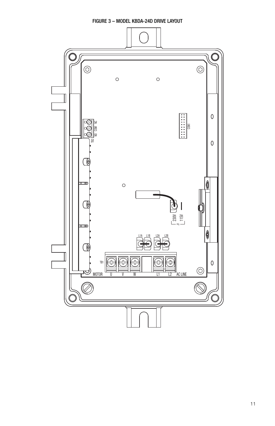 Figure 3 – model kbda-24d drive layout | KB Electronics KBDA-48 User Manual | Page 11 / 57