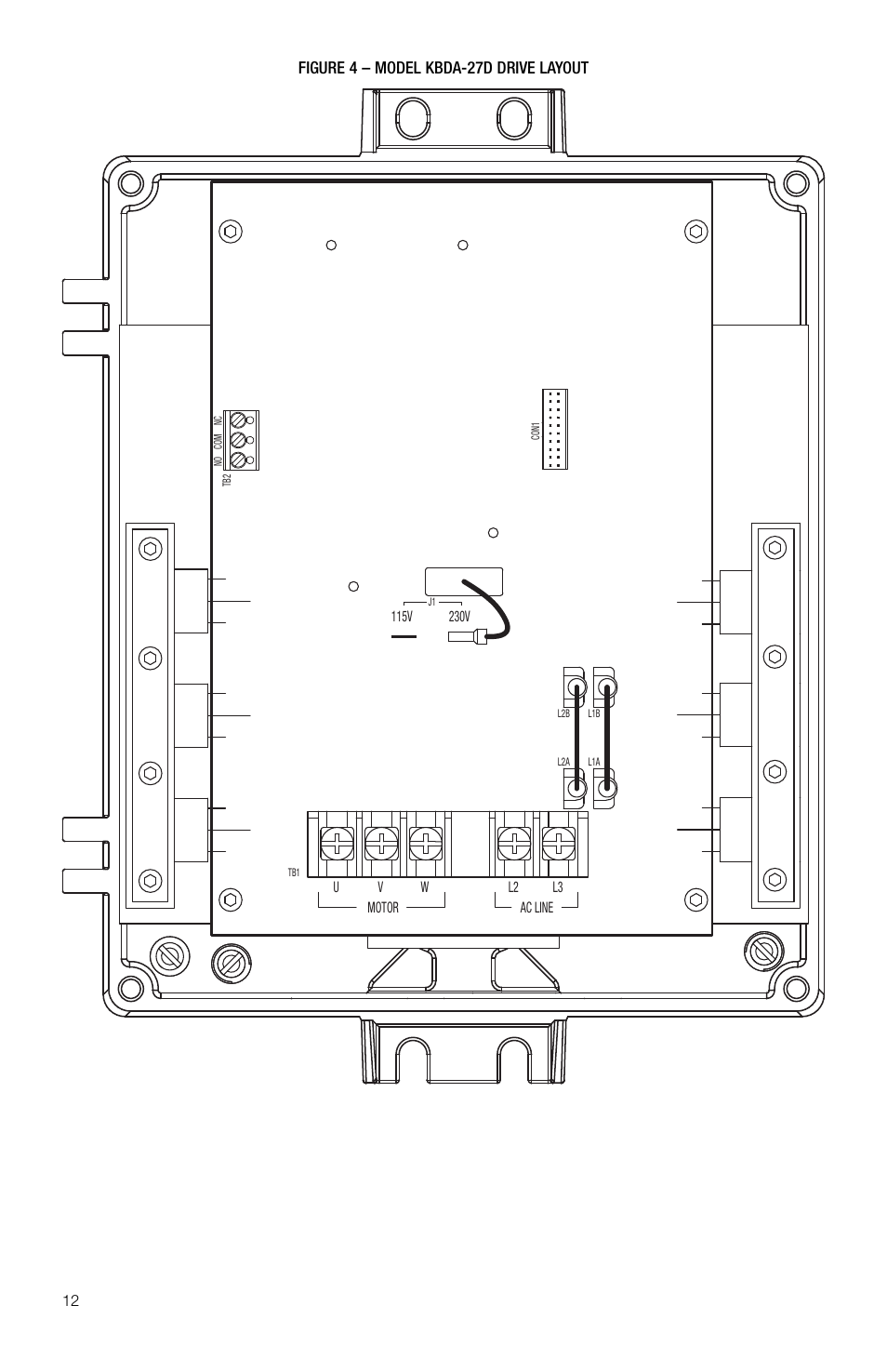 Figure 4 – model kbda-27d drive layout | KB Electronics KBDA-42 User Manual | Page 13 / 57