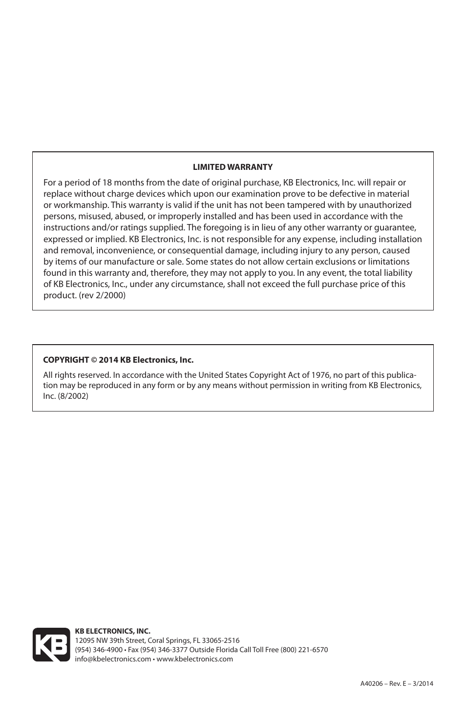 KB Electronics KBAC-48 User Manual | Page 28 / 28