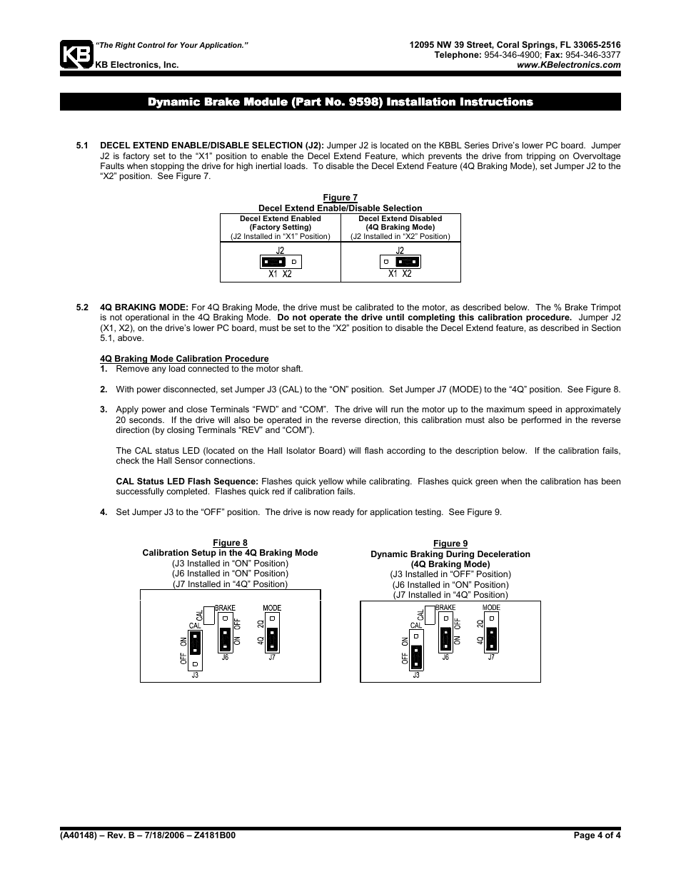 KB Electronics DBM Dynamic Braking Module for Single Phase Input Models User Manual | Page 4 / 4