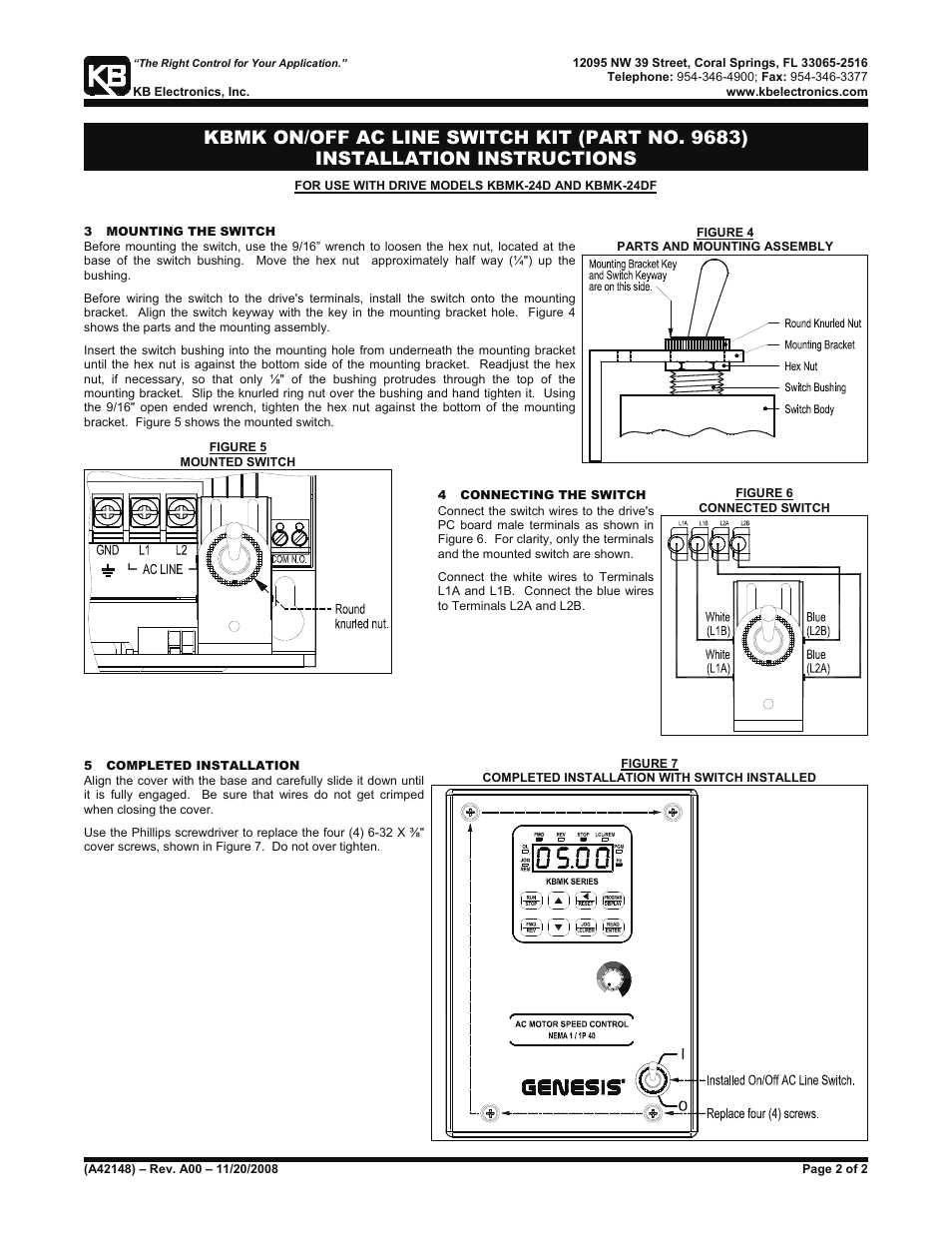 KB Electronics Power On/Off Switch Kit User Manual | Page 2 / 2