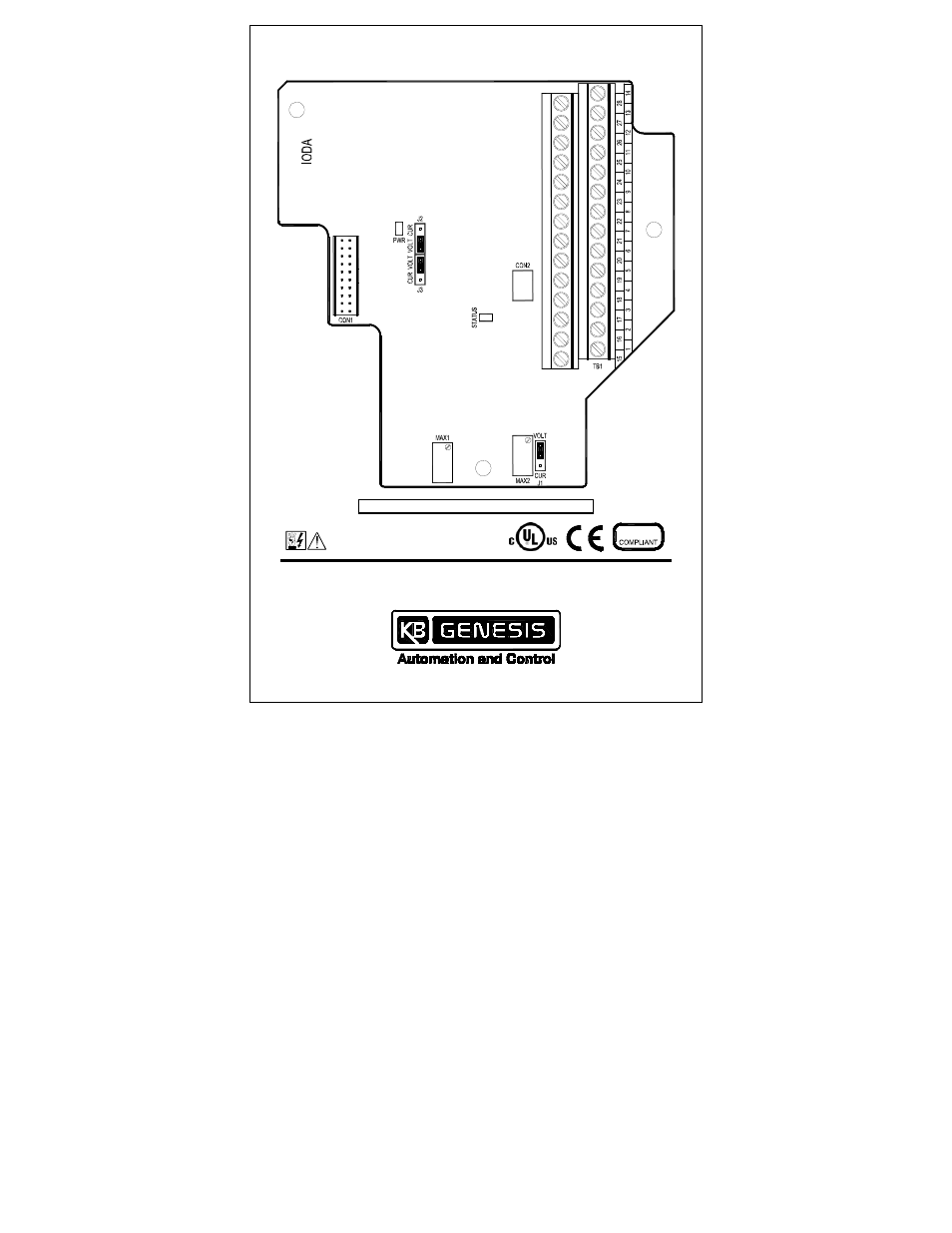 KB Electronics IODA, Input/Output Module for use with all KBDA/KBMK Controls User Manual | 44 pages