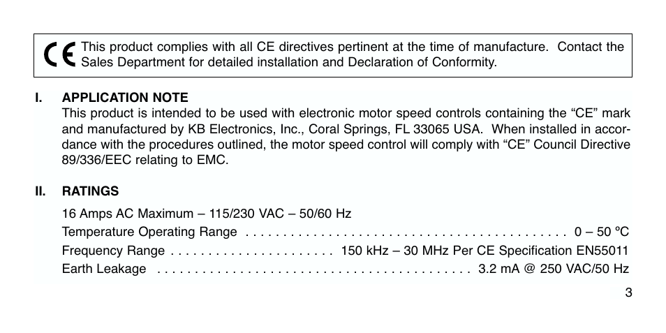 KB Electronics KBRF-300 CE Approved AC Line Filter (Class B) User Manual | Page 3 / 8