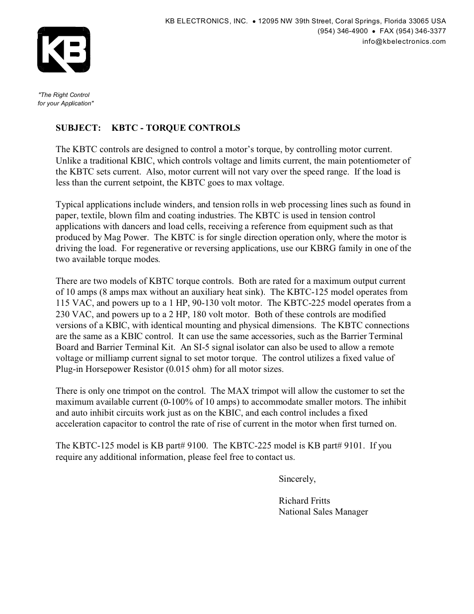 KB Electronics KBTC-225 User Manual | 1 page