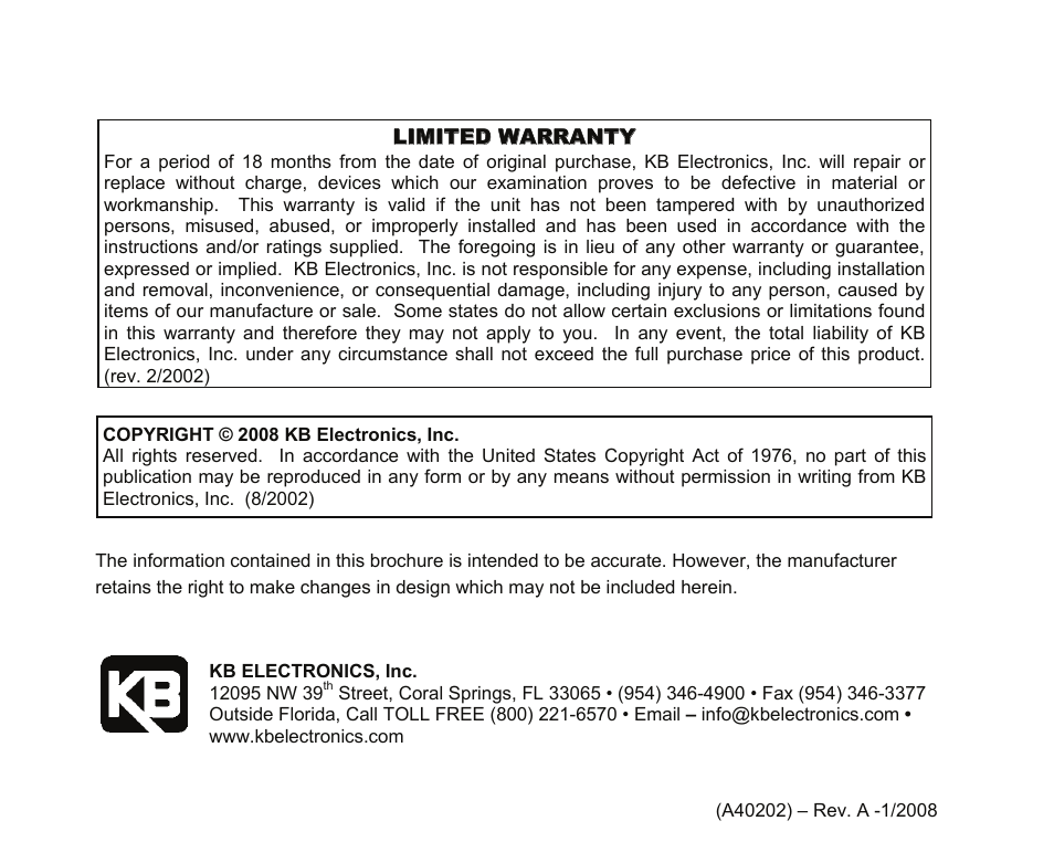 KB Electronics KBIC-240DS User Manual | Page 28 / 28