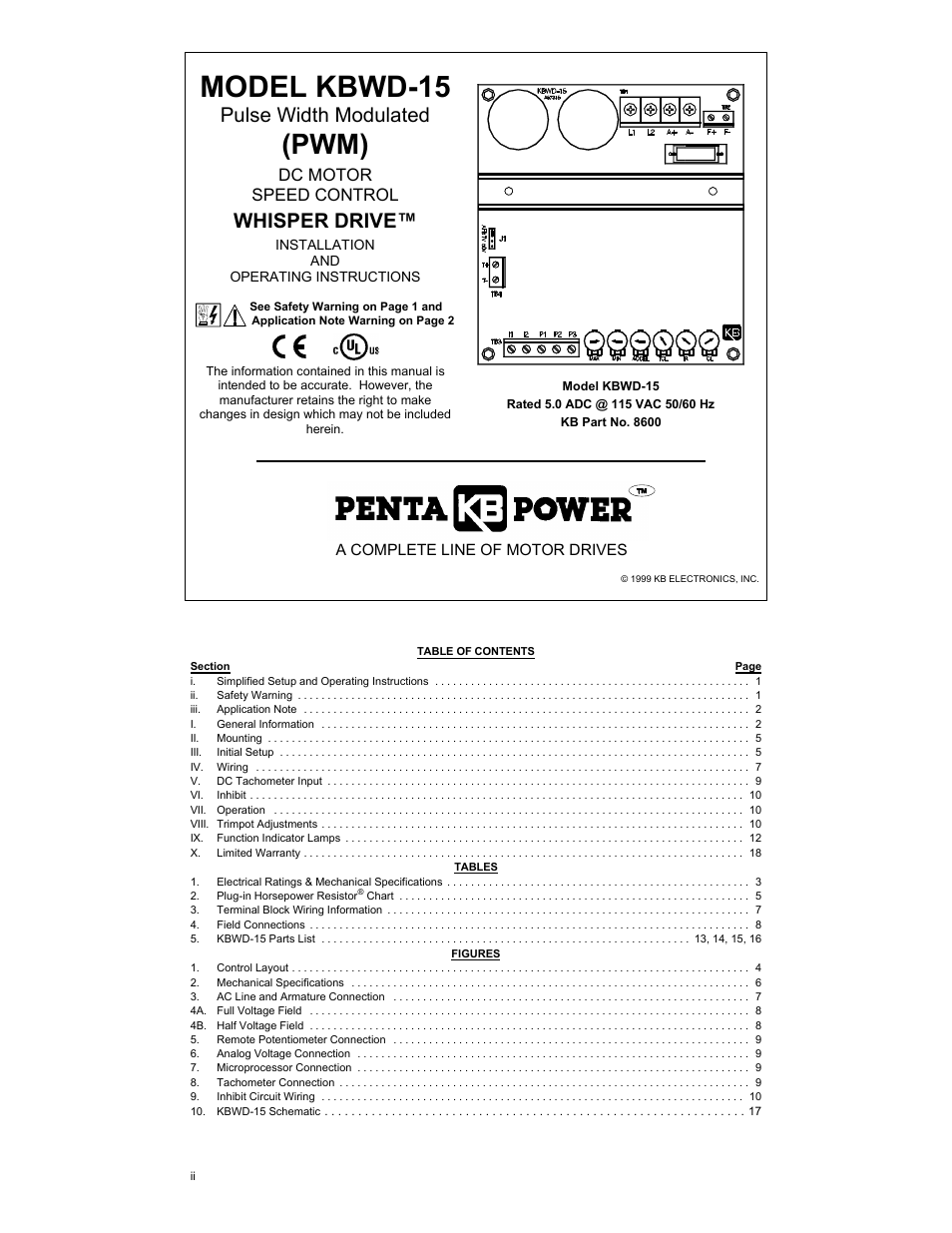 KB Electronics KBWD-15 User Manual | 9 pages