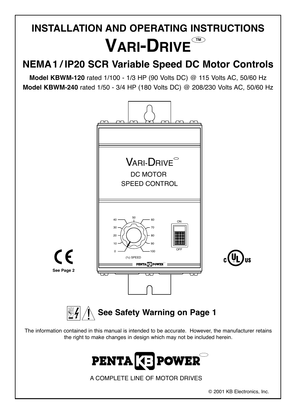 KB Electronics KBWM-240 User Manual | 16 pages