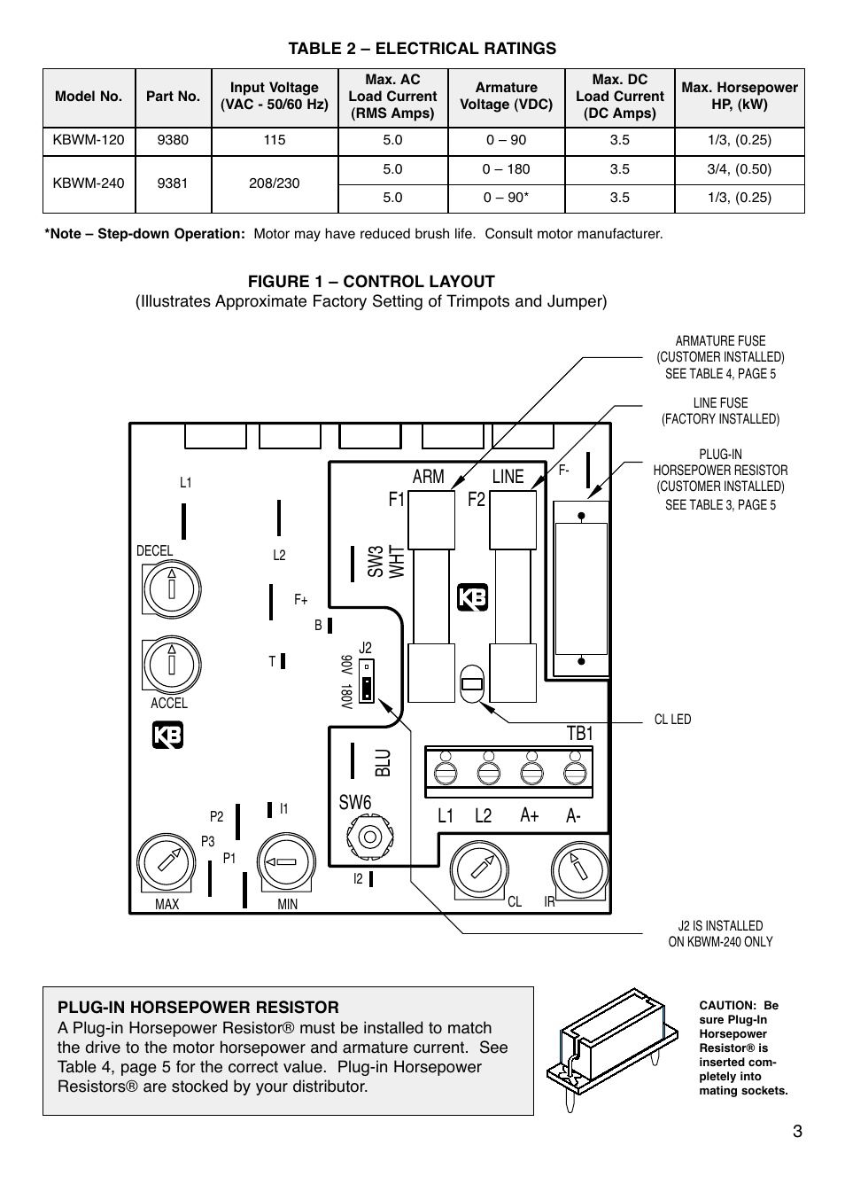 F1 sw6 blu, A+ l1 l2 a- tb1 f2, Wht sw3 | Line arm | KB Electronics KBWM-240 User Manual | Page 5 / 16