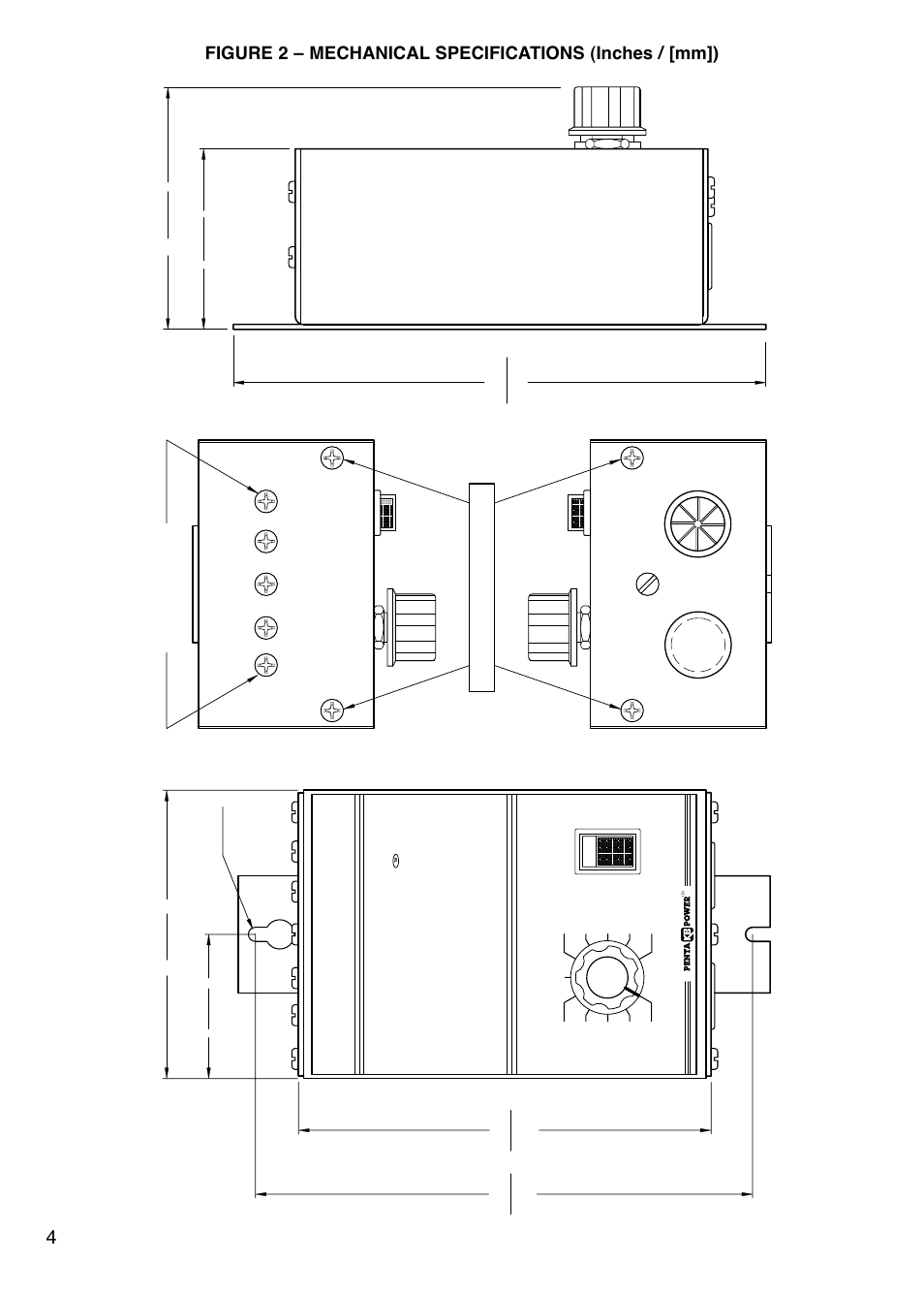 Ari- rive, Dc motor speed control, Top view bottom view | KB Electronics KBWM-240 User Manual | Page 6 / 16